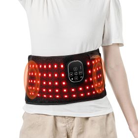 Red Light Therapy for Waist, 660nm & 850nm Red Light Therapy Wrap Belt with Timer, 105 LEDs, 3-Level Vibration & 3 Intensities