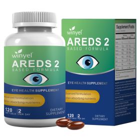 AREDS 2 Eye Vitamin And Mineral Supplement, Containing Lutein, Vitamin C, Zeaxanthin, Zinc, And Vitamin E, 120 Softgels. (Option: 1 PCS)