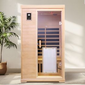 Two-person Far-infrared hemlock indoor sauna room (Color: as Pic)